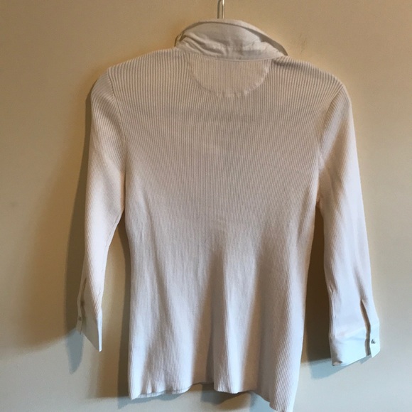 SALE: NWOT Talbots Ribbed Button Down Top - Picture 2 of 5